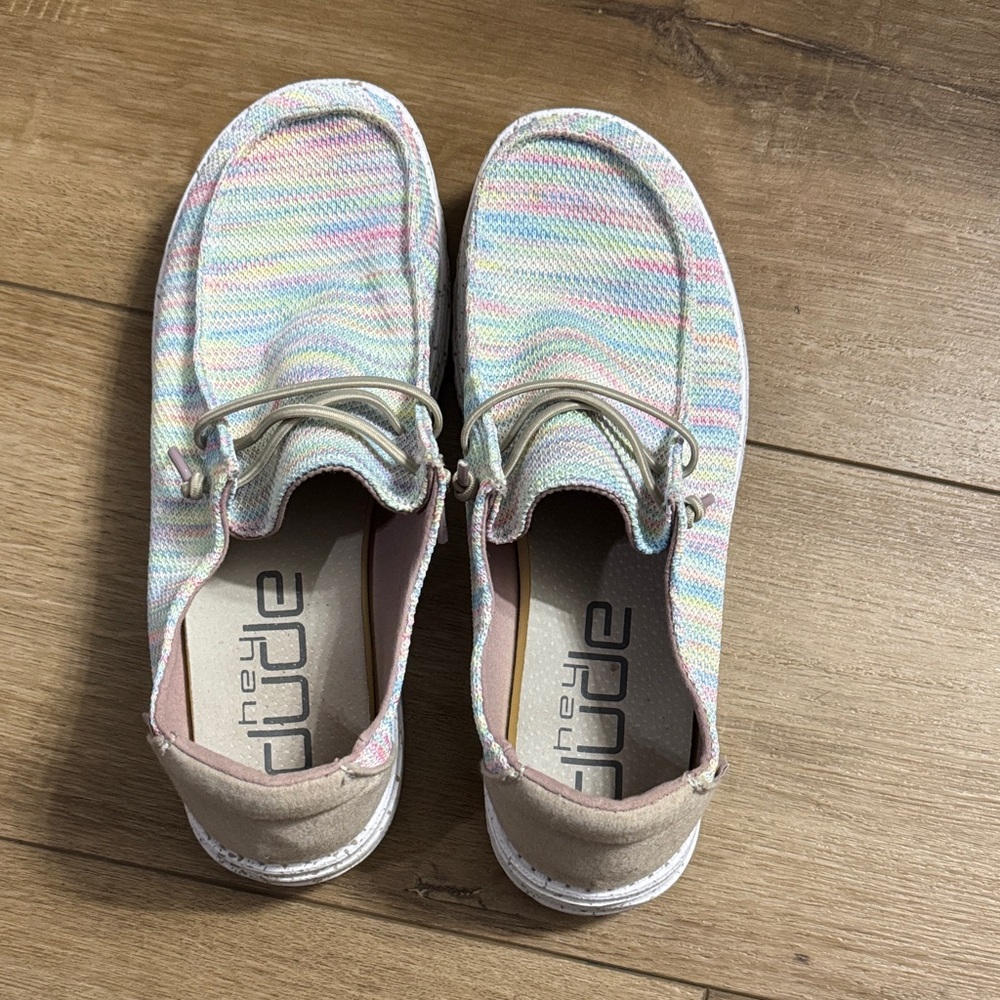 Hey Dude Pastel Striped Shoes